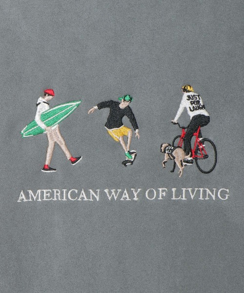 ikka（イッカ）の「フェイクスウェード刺繍プルオーバー（スウェット・メンズ・チャコールグレー/ライトグレー/オリーブ/ピンク/ブルー・S/M/L/XL）」の17枚目の写真