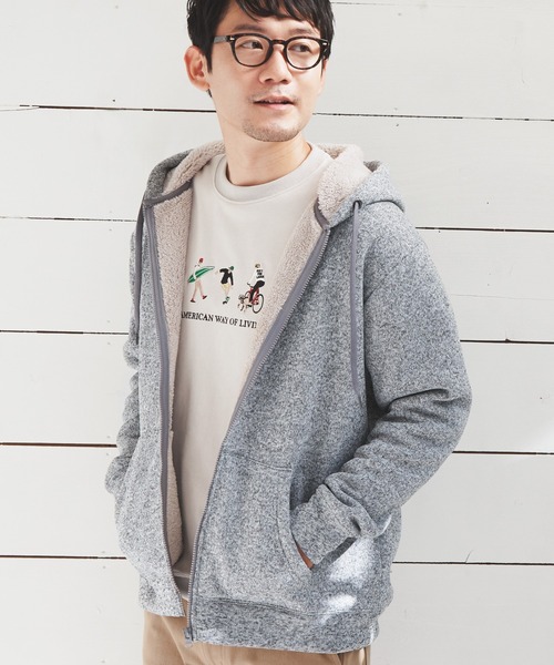 ikka（イッカ）の「フェイクスウェード刺繍プルオーバー（スウェット・メンズ・チャコールグレー/ライトグレー/オリーブ/ピンク/ブルー・S/M/L/XL）」の10枚目の写真