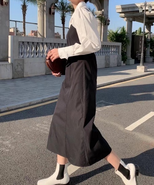 Diosfront（ディオスフロント）の「バックシャーリングキャミワンピース（ワンピース・レディース・ブラック/ブラウン/モカ/ベージュ/グレイッシュベージュ/カーキ・S/M/L）」の8枚目の写真