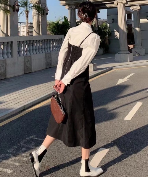 Diosfront（ディオスフロント）の「バックシャーリングキャミワンピース（ワンピース・レディース・ブラック/ブラウン/モカ/ベージュ/グレイッシュベージュ/カーキ・S/M/L）」の10枚目の写真