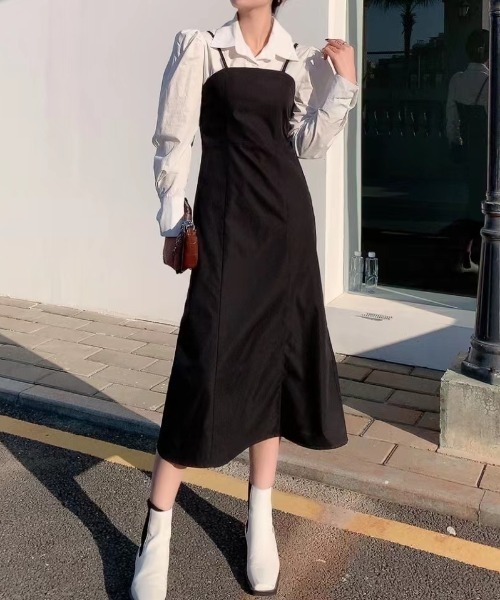 Diosfront（ディオスフロント）の「バックシャーリングキャミワンピース（ワンピース・レディース・ブラック/ブラウン/モカ/ベージュ/グレイッシュベージュ/カーキ・S/M/L）」の12枚目の写真