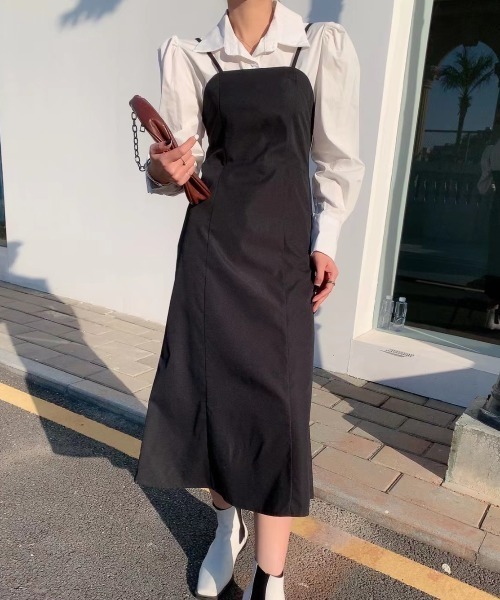 Diosfront（ディオスフロント）の「バックシャーリングキャミワンピース（ワンピース・レディース・ブラック/ブラウン/モカ/ベージュ/グレイッシュベージュ/カーキ・S/M/L）」の13枚目の写真