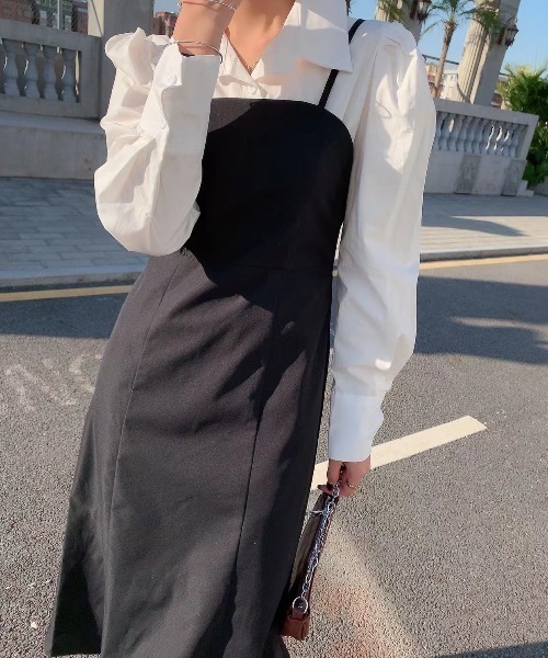 Diosfront（ディオスフロント）の「バックシャーリングキャミワンピース（ワンピース・レディース・ブラック/ブラウン/モカ/ベージュ/グレイッシュベージュ/カーキ・S/M/L）」の15枚目の写真