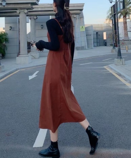 Diosfront（ディオスフロント）の「バックシャーリングキャミワンピース（ワンピース・レディース・ブラック/ブラウン/モカ/ベージュ/グレイッシュベージュ/カーキ・S/M/L）」の19枚目の写真