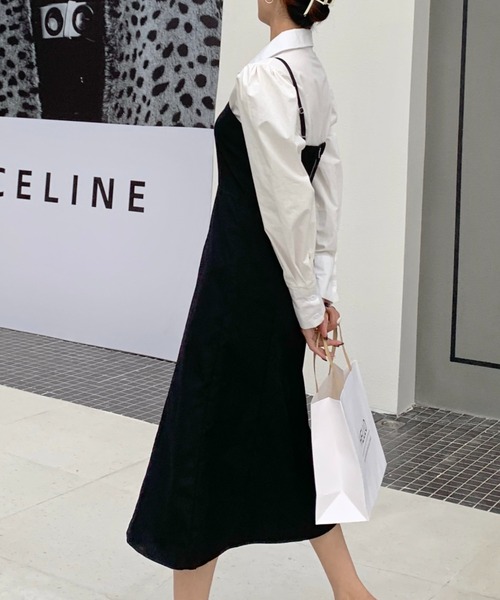 Diosfront（ディオスフロント）の「バックシャーリングキャミワンピース（ワンピース・レディース・ブラック/ブラウン/モカ/ベージュ/グレイッシュベージュ/カーキ・S/M/L）」の21枚目の写真