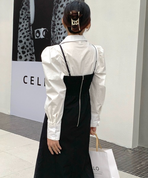 Diosfront（ディオスフロント）の「バックシャーリングキャミワンピース（ワンピース・レディース・ブラック/ブラウン/モカ/ベージュ/グレイッシュベージュ/カーキ・S/M/L）」の22枚目の写真