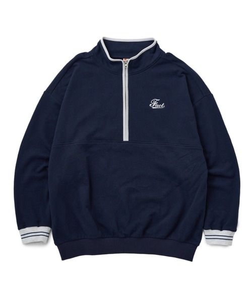 WHO'S WHO gallery（フーズフーギャラリー）の「COOPER FACTパイピングハーフジップ（スウェット・メンズ・アッシュグレー/ネイビー/イエロー/ブラック・FREE）」の3枚目の写真