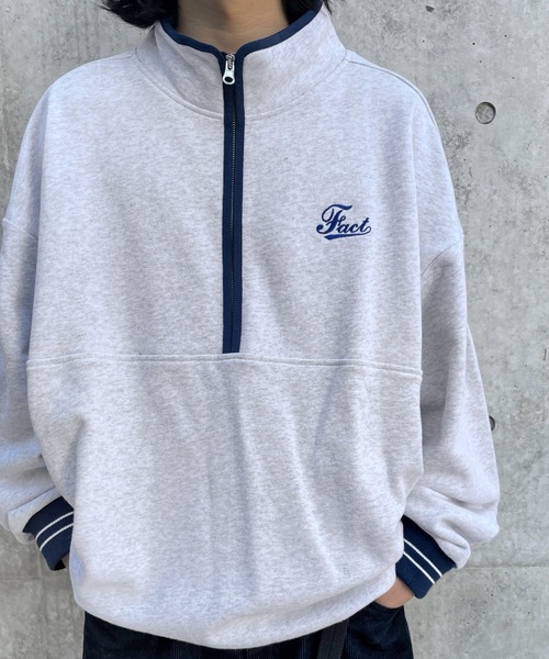 WHO'S WHO gallery（フーズフーギャラリー）の「COOPER FACTパイピングハーフジップ（スウェット・メンズ・アッシュグレー/ネイビー/イエロー/ブラック・FREE）」の13枚目の写真