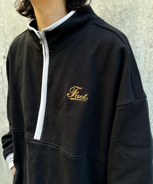 WHO'S WHO gallery（フーズフーギャラリー）の「COOPER FACTパイピングハーフジップ（スウェット・メンズ・アッシュグレー/ネイビー/イエロー/ブラック・FREE）」の16枚目の写真