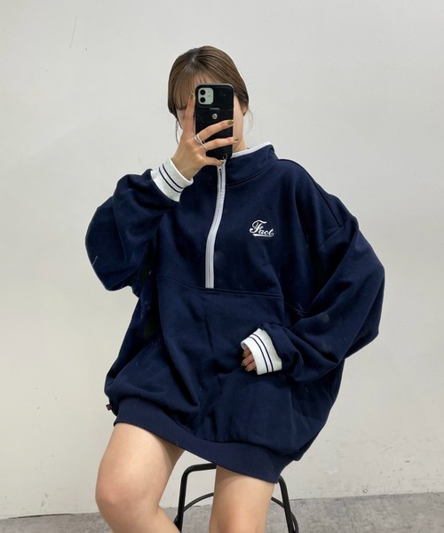 WHO'S WHO gallery（フーズフーギャラリー）の「COOPER FACTパイピングハーフジップ（スウェット・メンズ・アッシュグレー/ネイビー/イエロー/ブラック・FREE）」の19枚目の写真