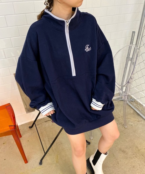 WHO'S WHO gallery（フーズフーギャラリー）の「COOPER FACTパイピングハーフジップ（スウェット・メンズ・アッシュグレー/ネイビー/イエロー/ブラック・FREE）」の10枚目の写真