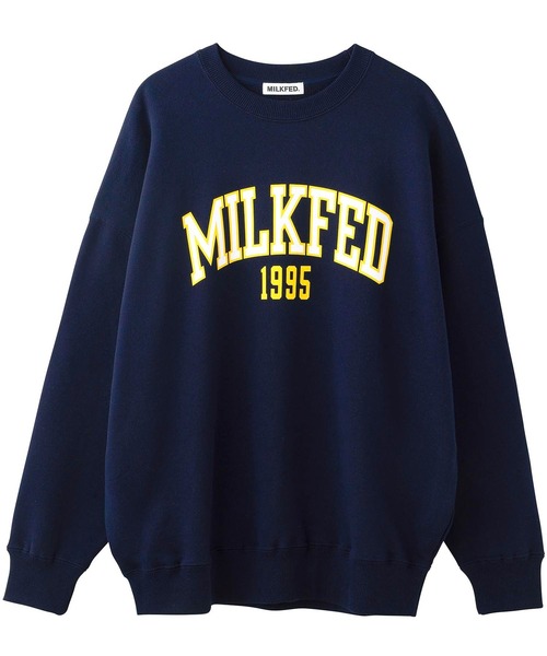 MILKFED.(ミルクフェド)の「COLLEGE SWEAT TOP(スウェット・レディース・オフホワイト/ブラック/アッシュ/ベージュ/ネイビー・ONE SIZE)」の13枚目の写真