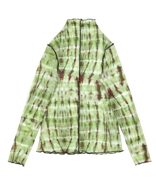 select MOCA（セレクトモカ）の「ハイネックニュアンス柄シアーメロートップス（Tシャツ/カットソー・レディース・グリーン・FREE）」の7枚目の写真