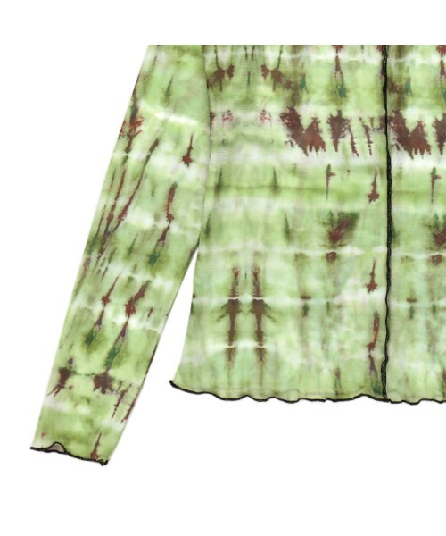 select MOCA（セレクトモカ）の「ハイネックニュアンス柄シアーメロートップス（Tシャツ/カットソー・レディース・グリーン・FREE）」の9枚目の写真