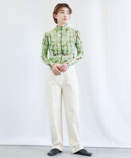 select MOCA（セレクトモカ）の「ハイネックニュアンス柄シアーメロートップス（Tシャツ/カットソー・レディース・グリーン・FREE）」の11枚目の写真