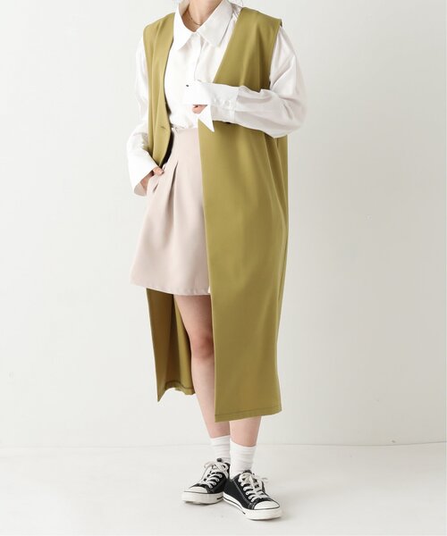 RAY CASSIN（レイカズン）の「ロングシングルジレ（ベスト・レディース・ベージュ/ブラック/グリーン・FREE）」の3枚目の写真