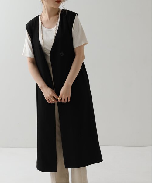 RAY CASSIN（レイカズン）の「ロングシングルジレ（ベスト・レディース・ベージュ/ブラック/グリーン・FREE）」の18枚目の写真