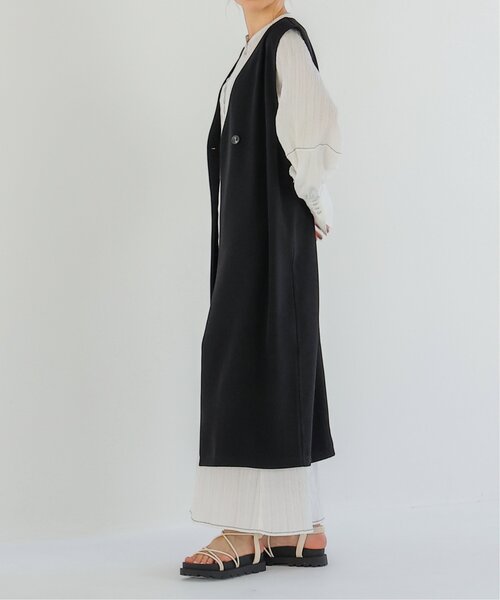 RAY CASSIN（レイカズン）の「ロングシングルジレ（ベスト・レディース・ベージュ/ブラック/グリーン・FREE）」の7枚目の写真