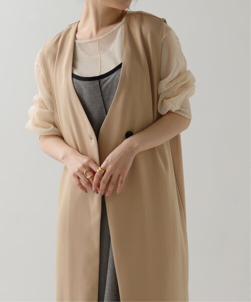 RAY CASSIN（レイカズン）の「ロングシングルジレ（ベスト・レディース・ベージュ/ブラック/グリーン・FREE）」の8枚目の写真