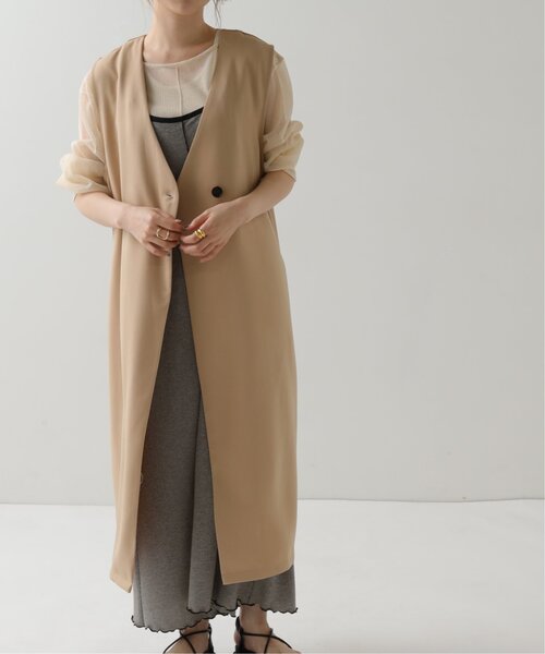 RAY CASSIN（レイカズン）の「ロングシングルジレ（ベスト・レディース・ベージュ/ブラック/グリーン・FREE）」の22枚目の写真