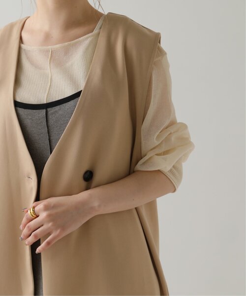 RAY CASSIN（レイカズン）の「ロングシングルジレ（ベスト・レディース・ベージュ/ブラック/グリーン・FREE）」の12枚目の写真