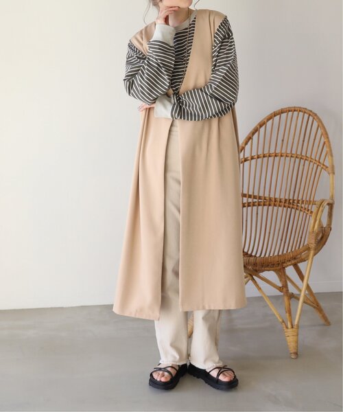 RAY CASSIN（レイカズン）の「ロングシングルジレ（ベスト・レディース・ベージュ/ブラック/グリーン・FREE）」の6枚目の写真