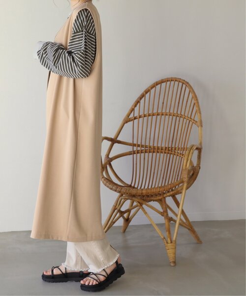 RAY CASSIN（レイカズン）の「ロングシングルジレ（ベスト・レディース・ベージュ/ブラック/グリーン・FREE）」の9枚目の写真