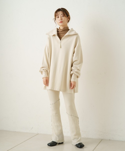 Kastane(カスタネ)の「【SETUP対応アイテム】ニットメロウフレアレギンス(その他パンツ・レディース・ブラック/アイボリー/ブラウン・FREE)」の11枚目の写真