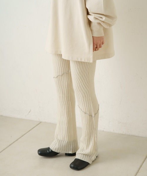 Kastane(カスタネ)の「【SETUP対応アイテム】ニットメロウフレアレギンス(その他パンツ・レディース・ブラック/アイボリー/ブラウン・FREE)」の16枚目の写真