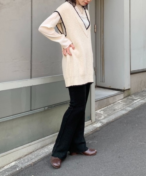 Kastane(カスタネ)の「【SETUP対応アイテム】ニットメロウフレアレギンス(その他パンツ・レディース・ブラック/アイボリー/ブラウン・FREE)」の21枚目の写真