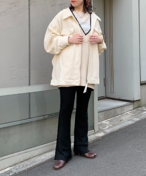 Kastane(カスタネ)の「【SETUP対応アイテム】ニットメロウフレアレギンス(その他パンツ・レディース・ブラック/アイボリー/ブラウン・FREE)」の18枚目の写真