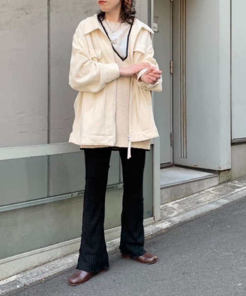 Kastane(カスタネ)の「【SETUP対応アイテム】ニットメロウフレアレギンス(その他パンツ・レディース・ブラック/アイボリー/ブラウン・FREE)」の19枚目の写真