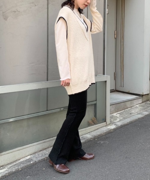 Kastane(カスタネ)の「【SETUP対応アイテム】ニットメロウフレアレギンス(その他パンツ・レディース・ブラック/アイボリー/ブラウン・FREE)」の22枚目の写真