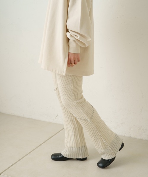 Kastane(カスタネ)の「【SETUP対応アイテム】ニットメロウフレアレギンス(その他パンツ・レディース・ブラック/アイボリー/ブラウン・FREE)」の15枚目の写真