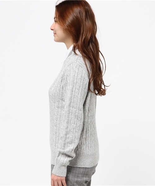 Heather(ヘザー)の「エリツキケーブルニットプルオーバー 559157(ニット/セーター・レディース・オフホワイト/ブラック/ライトグレー/サックスブルー・FREE)」の8枚目の写真