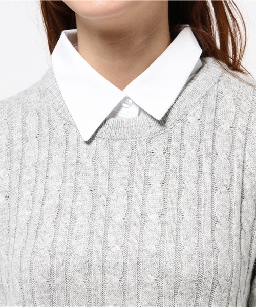Heather(ヘザー)の「エリツキケーブルニットプルオーバー 559157(ニット/セーター・レディース・オフホワイト/ブラック/ライトグレー/サックスブルー・FREE)」の11枚目の写真
