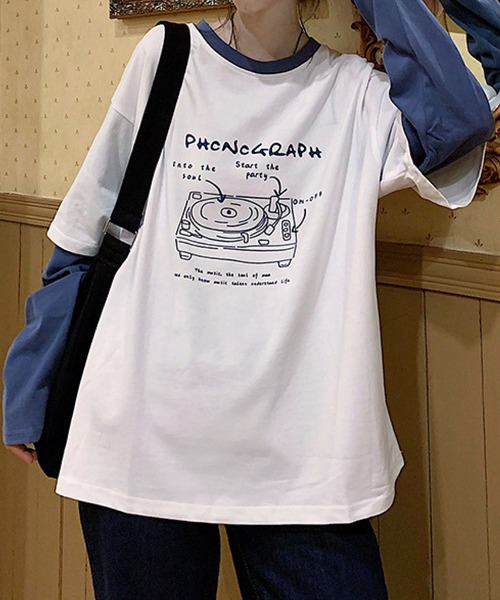 meJane(ミージェーン)の「コントラストポッププリントドッキングTシャツ【ZOZOTOWN限定】(Tシャツ/カットソー・レディース・ホワイト/ネイビー・FREE)」の11枚目の写真