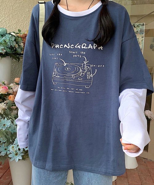 meJane(ミージェーン)の「コントラストポッププリントドッキングTシャツ【ZOZOTOWN限定】(Tシャツ/カットソー・レディース・ホワイト/ネイビー・FREE)」の8枚目の写真