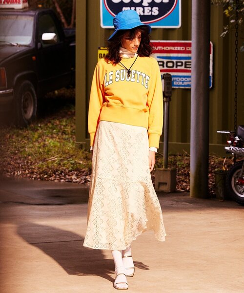 OPAQUE.CLIP（オペークドットクリップ）の「◆【C】 カレッジ風ロゴプリントウラケ（スウェット・レディース・グレー/ホワイト系/ライトオレンジ系・00）」の3枚目の写真