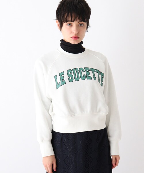 OPAQUE.CLIP（オペークドットクリップ）の「◆【C】 カレッジ風ロゴプリントウラケ（スウェット・レディース・グレー/ホワイト系/ライトオレンジ系・00）」の4枚目の写真