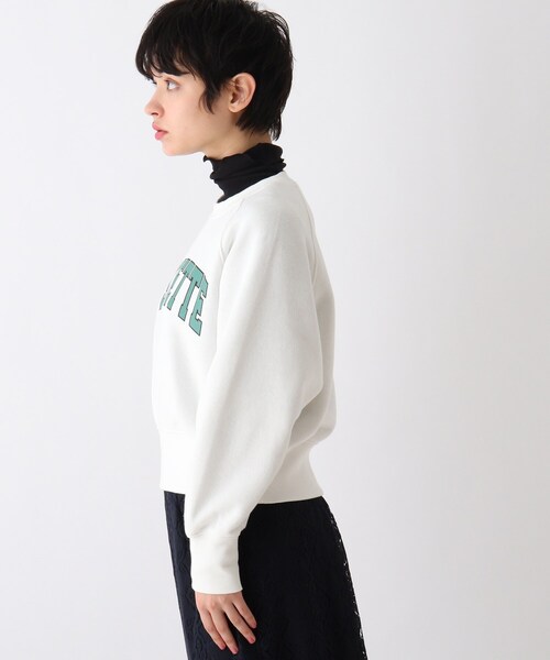 OPAQUE.CLIP（オペークドットクリップ）の「◆【C】 カレッジ風ロゴプリントウラケ（スウェット・レディース・グレー/ホワイト系/ライトオレンジ系・00）」の5枚目の写真