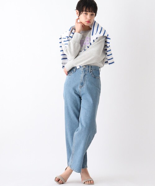 OPAQUE.CLIP（オペークドットクリップ）の「◆【C】 カレッジ風ロゴプリントウラケ（スウェット・レディース・グレー/ホワイト系/ライトオレンジ系・00）」の12枚目の写真