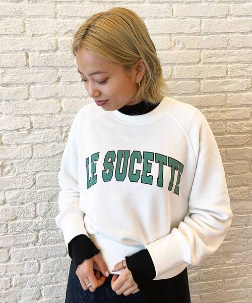 OPAQUE.CLIP（オペークドットクリップ）の「◆【C】 カレッジ風ロゴプリントウラケ（スウェット・レディース・グレー/ホワイト系/ライトオレンジ系・00）」の17枚目の写真