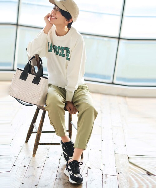 OPAQUE.CLIP（オペークドットクリップ）の「◆【C】 カレッジ風ロゴプリントウラケ（スウェット・レディース・グレー/ホワイト系/ライトオレンジ系・00）」の19枚目の写真