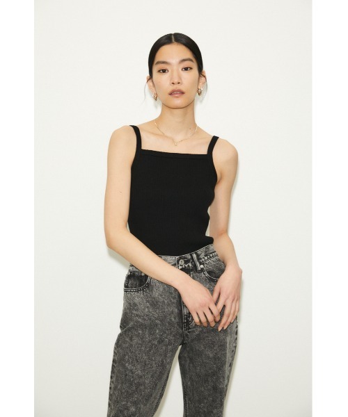 THROW by SLY（スローバイスライ）の「THROW 2P HG ARM RIB TOPS ハイゲージ リブ トップス（カーディガン/ボレロ・レディース・ブラック/イエロー・FREE）」の15枚目の写真