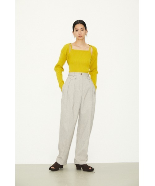 THROW by SLY（スローバイスライ）の「THROW 2P HG ARM RIB TOPS ハイゲージ リブ トップス（カーディガン/ボレロ・レディース・ブラック/イエロー・FREE）」の11枚目の写真