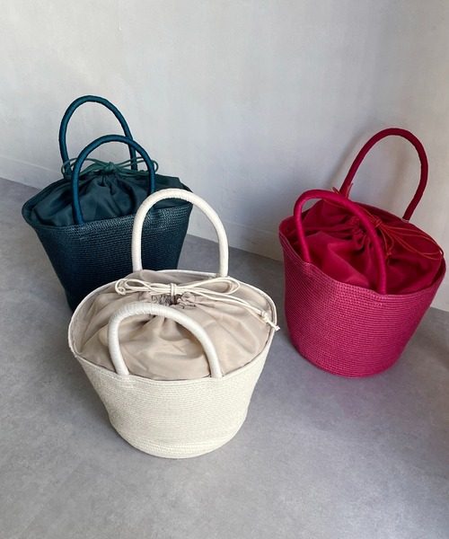 CAPRICIEUX LE'MAGE（カプリシューレマージュ）の「コロールテーパードバッグ（ハンドバッグ・レディース・ホワイト/ピンク/グリーン・FREE）」の2枚目の写真