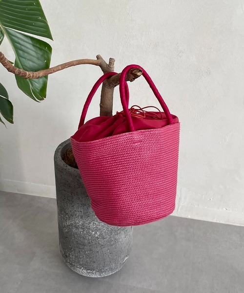 CAPRICIEUX LE'MAGE（カプリシューレマージュ）の「コロールテーパードバッグ（ハンドバッグ・レディース・ホワイト/ピンク/グリーン・FREE）」の4枚目の写真