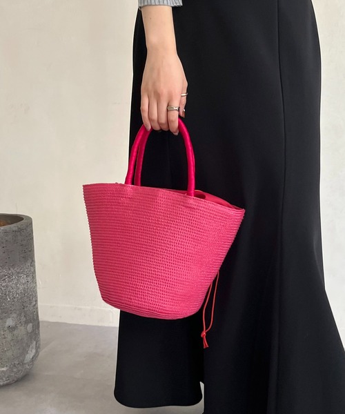 CAPRICIEUX LE'MAGE（カプリシューレマージュ）の「コロールテーパードバッグ（ハンドバッグ・レディース・ホワイト/ピンク/グリーン・FREE）」の5枚目の写真