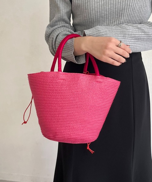 CAPRICIEUX LE'MAGE（カプリシューレマージュ）の「コロールテーパードバッグ（ハンドバッグ・レディース・ホワイト/ピンク/グリーン・FREE）」の6枚目の写真